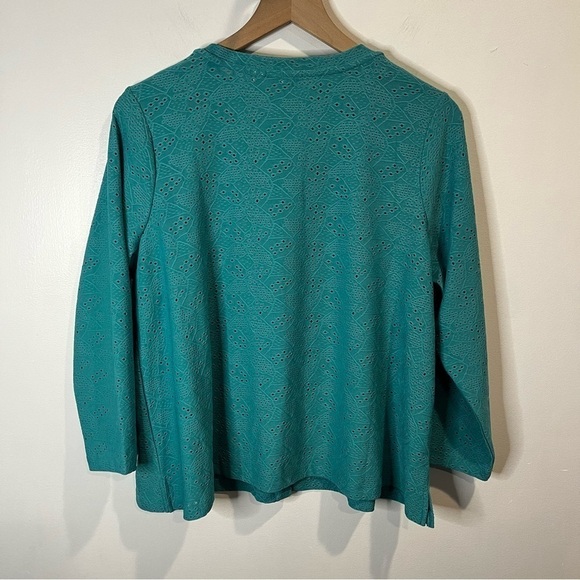 NWT | Womens | LOGO Lori Goldstein Teal Button Down Cardigan | Large - Picture 4 of 6